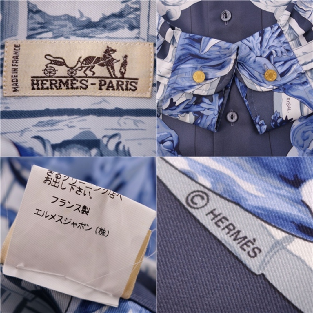 HERMES - 極美品 Vintage エルメス HERMES シャツ ロングスリーブ 総柄