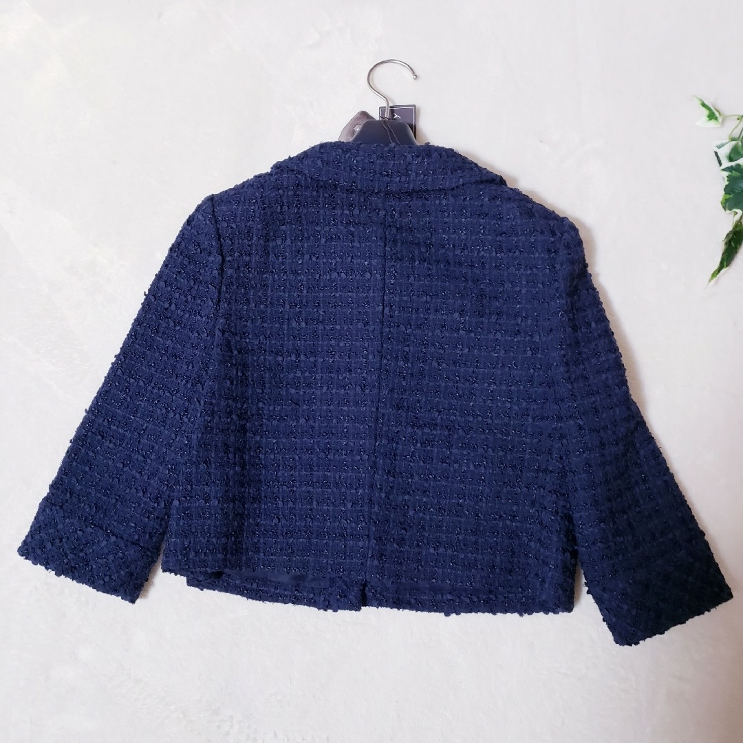 FOXEY BOUTIQUE - FOXEY ノーカラージャケット ネイビー 新品 丸襟