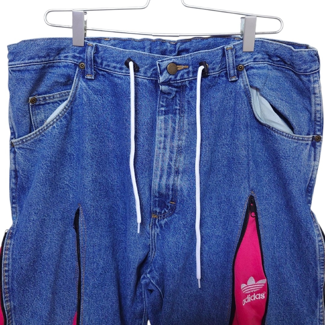 adidas - adidas ジャージ リメイク 4ジッパーデニムパンツ A-3558の