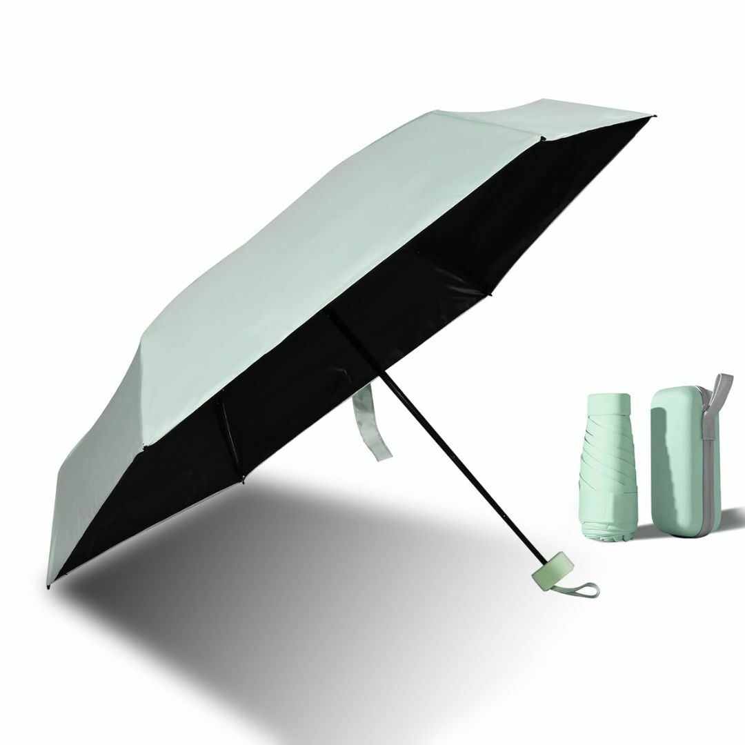 色:ミントグリーン】日傘 超軽量 完全遮光 遮熱 折りたたみ傘 6本骨