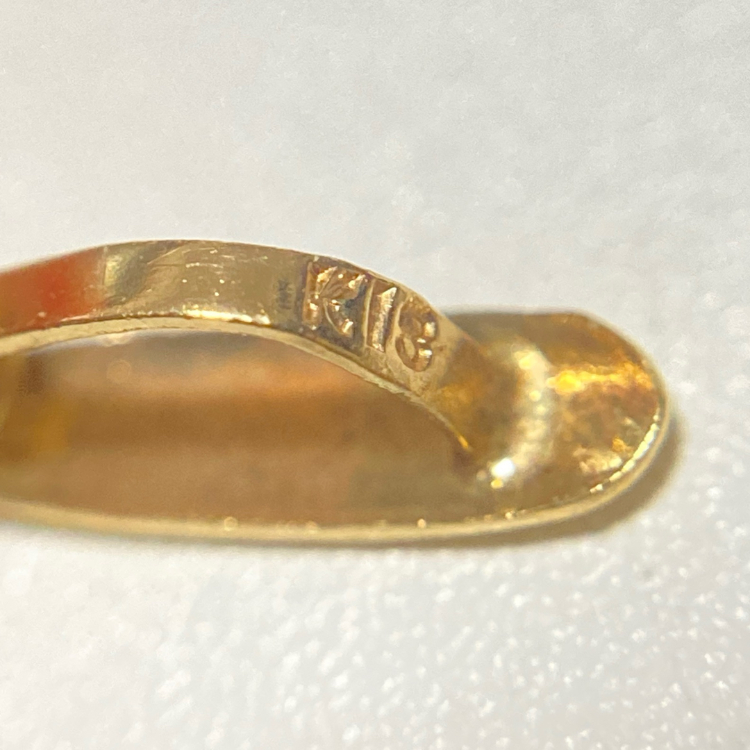 ART VINTAGE - K18 桃珊瑚 ネックレストップ コーラルオレンジ 花彫刻