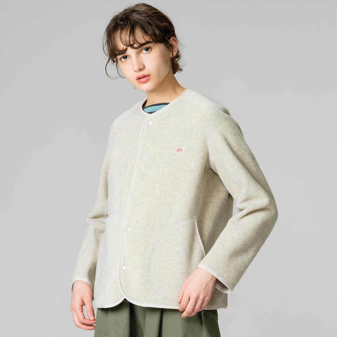 DANTON - ❇️DANTONダントン正規24秋新ノーカラーフリースジャケット