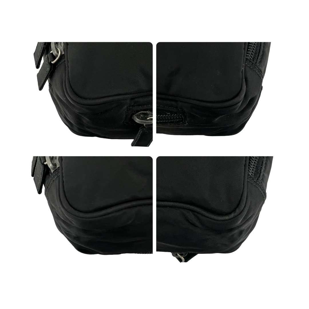 PRADA - プラダ ショルダーバッグ 三角ロゴ 斜めがけ カメラバッグ 黒