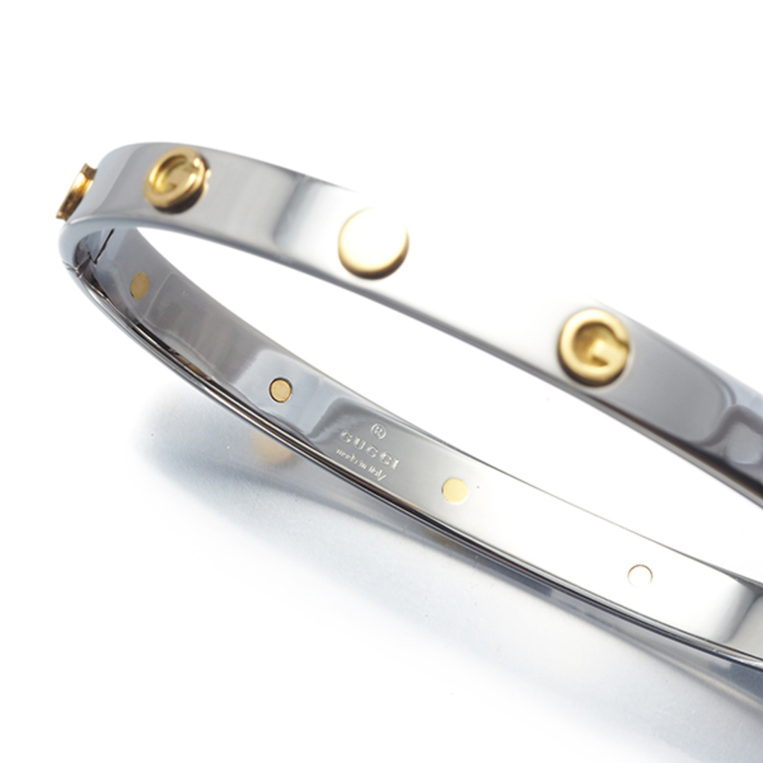 GUCCI - グッチ ブレスレット ロゴ バングル K18YG/SS の通販 by