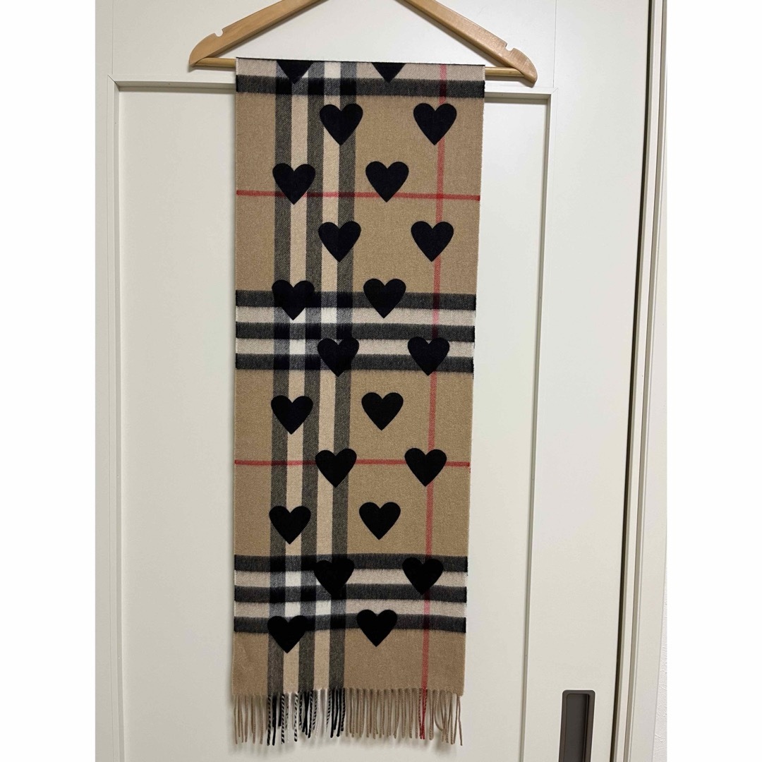 BURBERRY バーバリー マフラー カシミア100％ 未使用に近い ハート黒