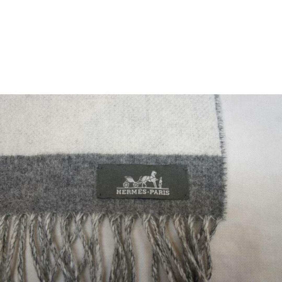 HERMES - HERMES エルメス/ラブストーリーカシミヤマフラーグレー