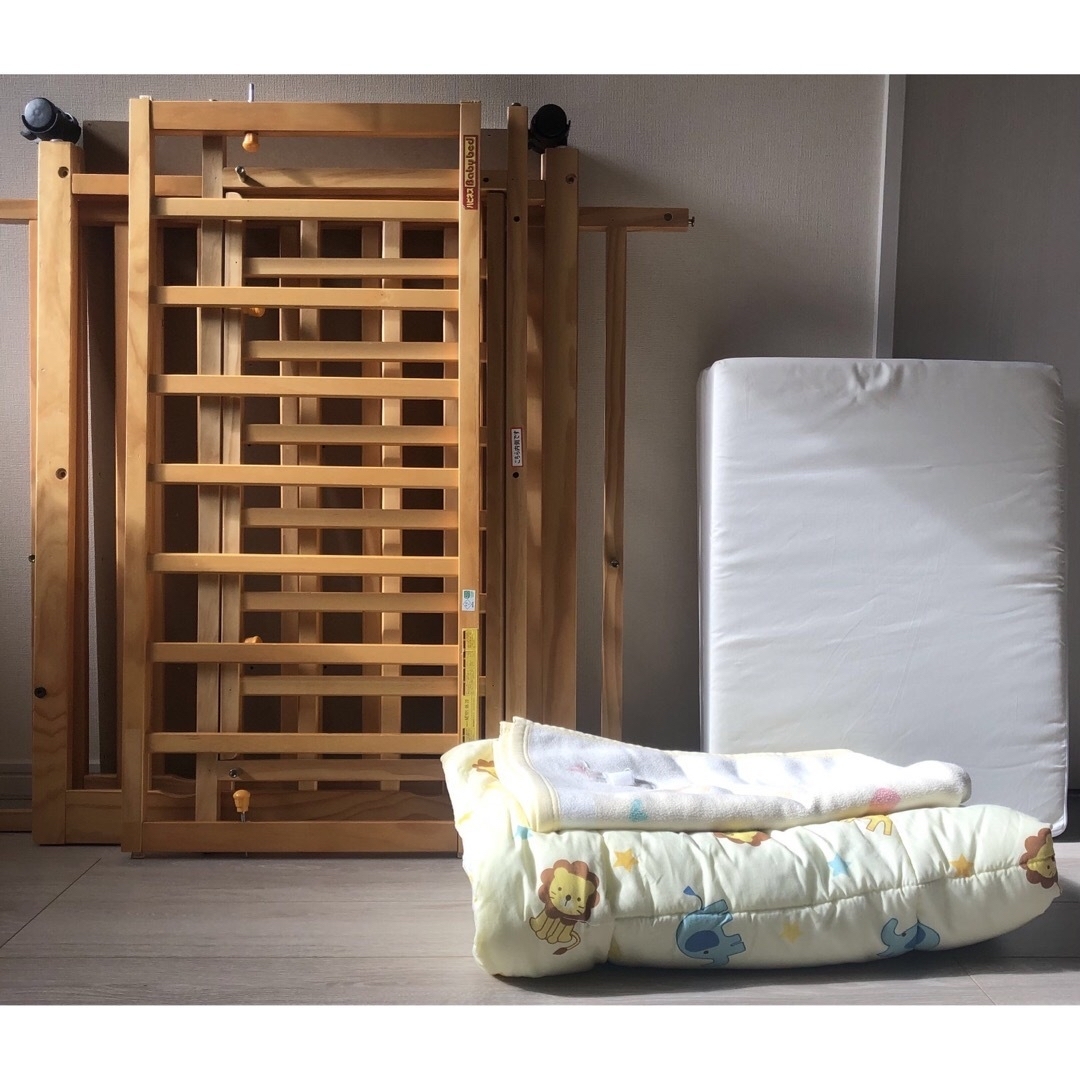 西松屋 - 直接引渡しor着払い配送限定！ミニベビーベッド5点セットの