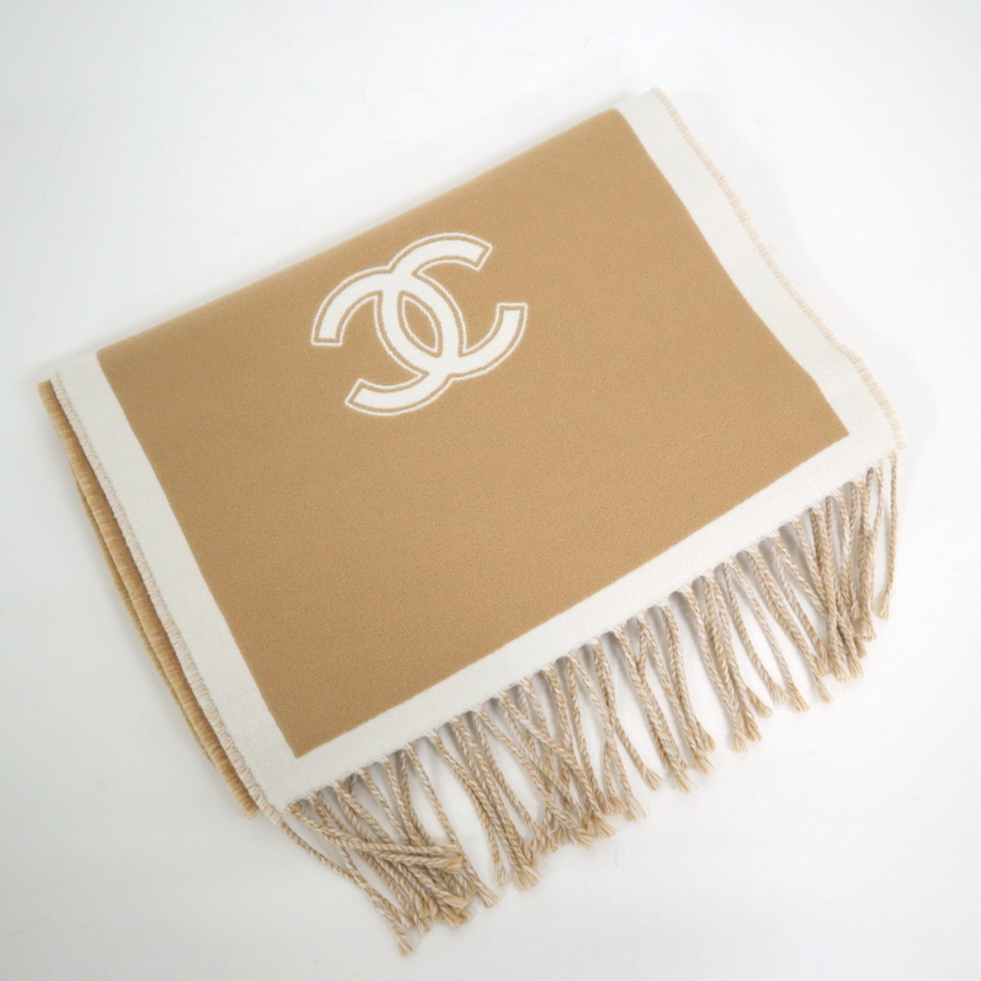 CHANEL - 【CHANEL】シャネル マフラー ココマーク ベージュ×ブラウン
