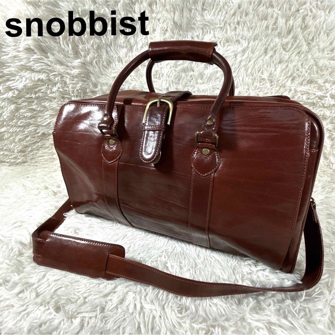 SNOBBIST - 美品 snobbist ボストンバッグ 2way イタリア製 本革