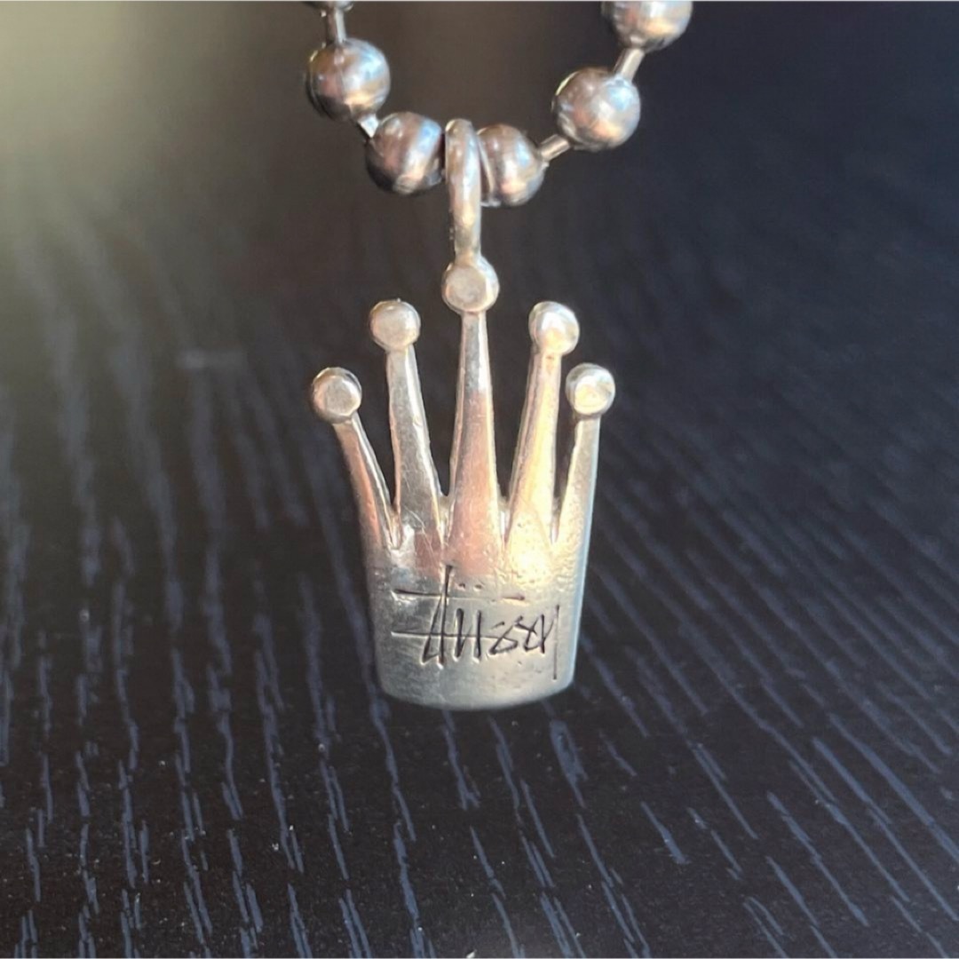 STUSSY - STUSSYステューシー クラウン ネックレス 純正チェーンと925