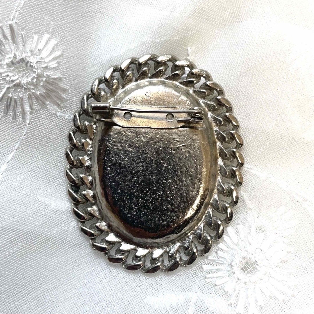 VINTAGE - ヴィンテージブローチ カメオ シェル シルバー アンティーク
