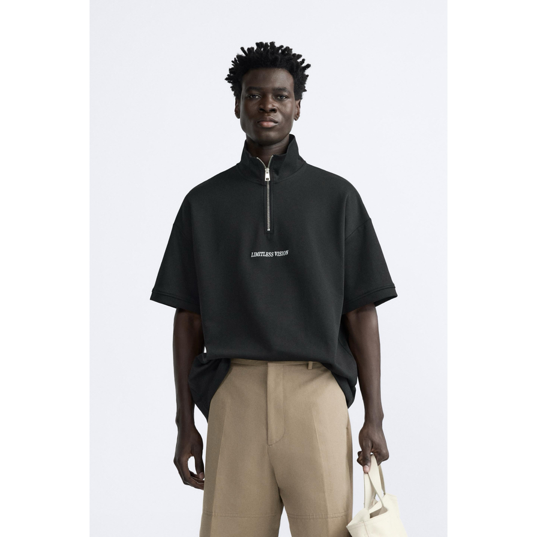 ZARA - 【ZARA】ジッパーネック スウェットシャツの通販 by m(｜ザラ