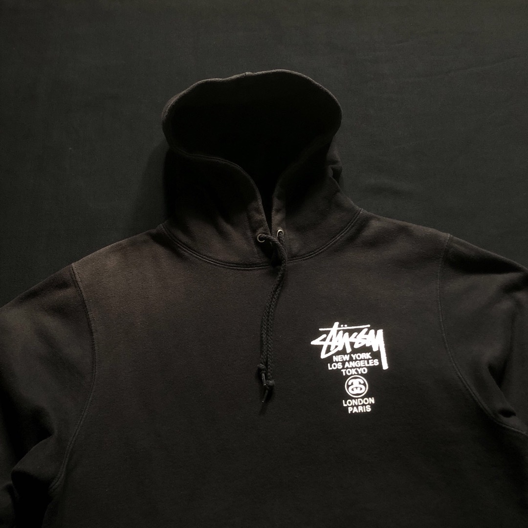 STUSSY - 激レア 黒タグ old stussy パーカー フーディー 両面プリント