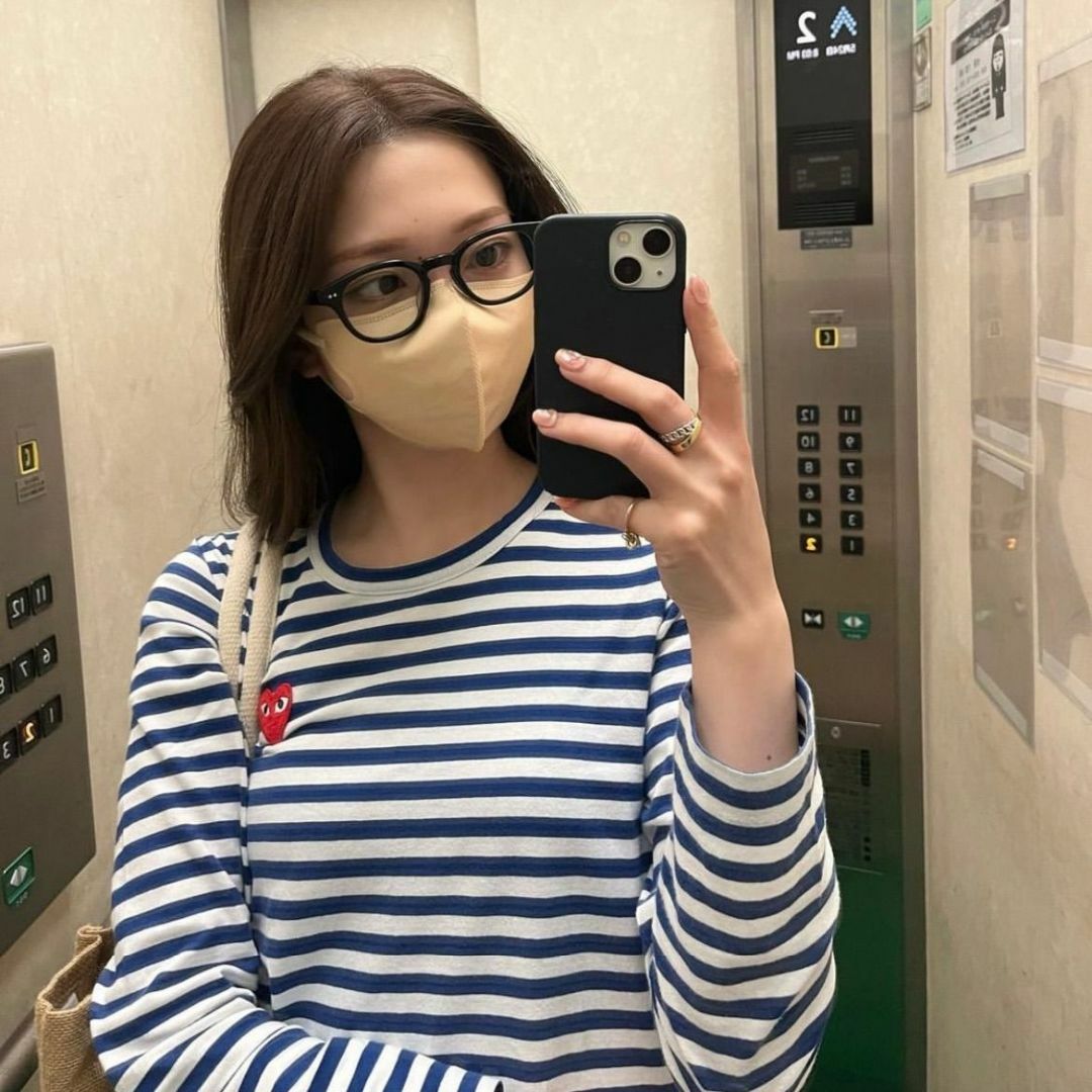 COMME des GARCONS - PLAY COMME des GARCONS ロンT ボーダー 青の通販