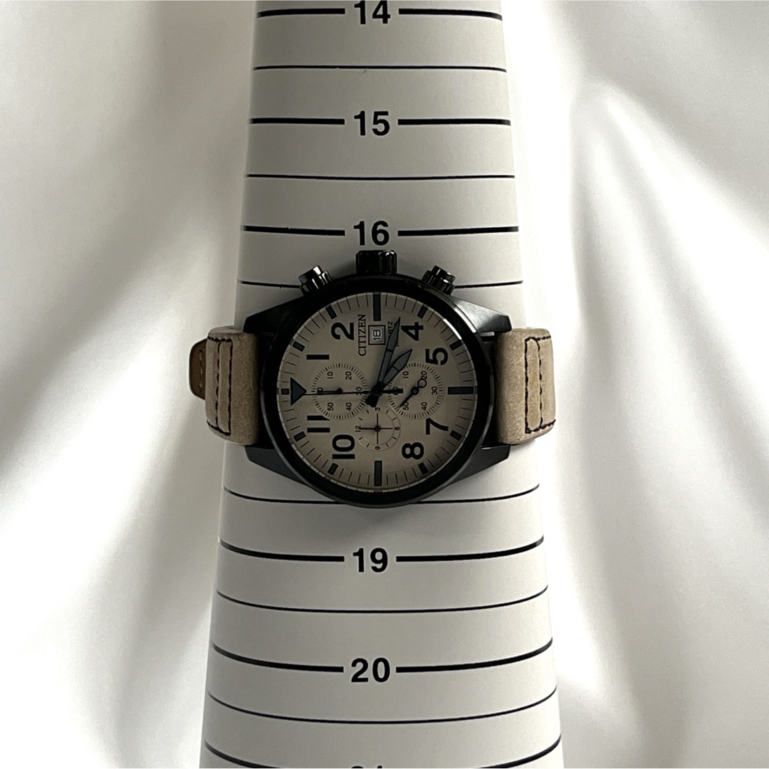 CITIZEN - シチズン CITIZEN 腕時計 クォーツ ロゴ ベージュ レザー