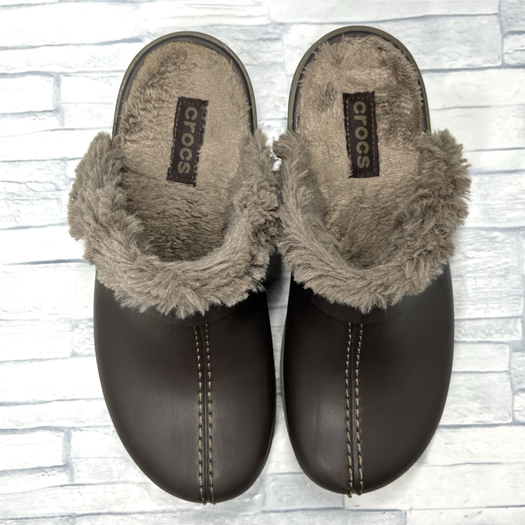 crocs - ✨美品✨crocs クロックス ボア サボサンダル ブラウン 24cmの