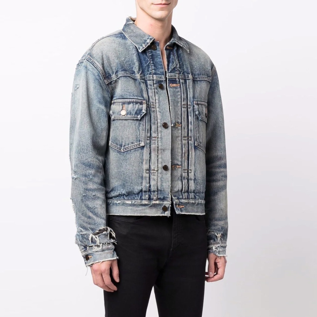 SAINT LAURENT - サンローラン デニム ジャケット メンズ ダメージ加工