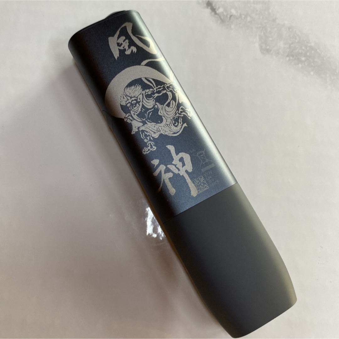 IQOS - iQOS ILUMA ONE イルマワン レーザー加工 雷神 風神 和彫り 黒
