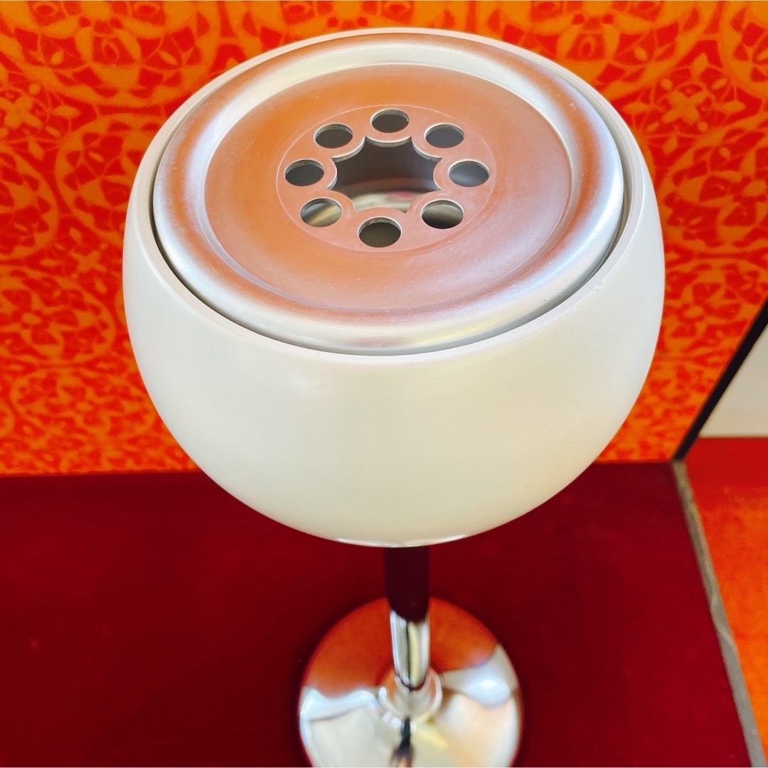 三協立山 - 昭和レトロ未使用金属製 置き型灰皿 日本製穴あきデザイン