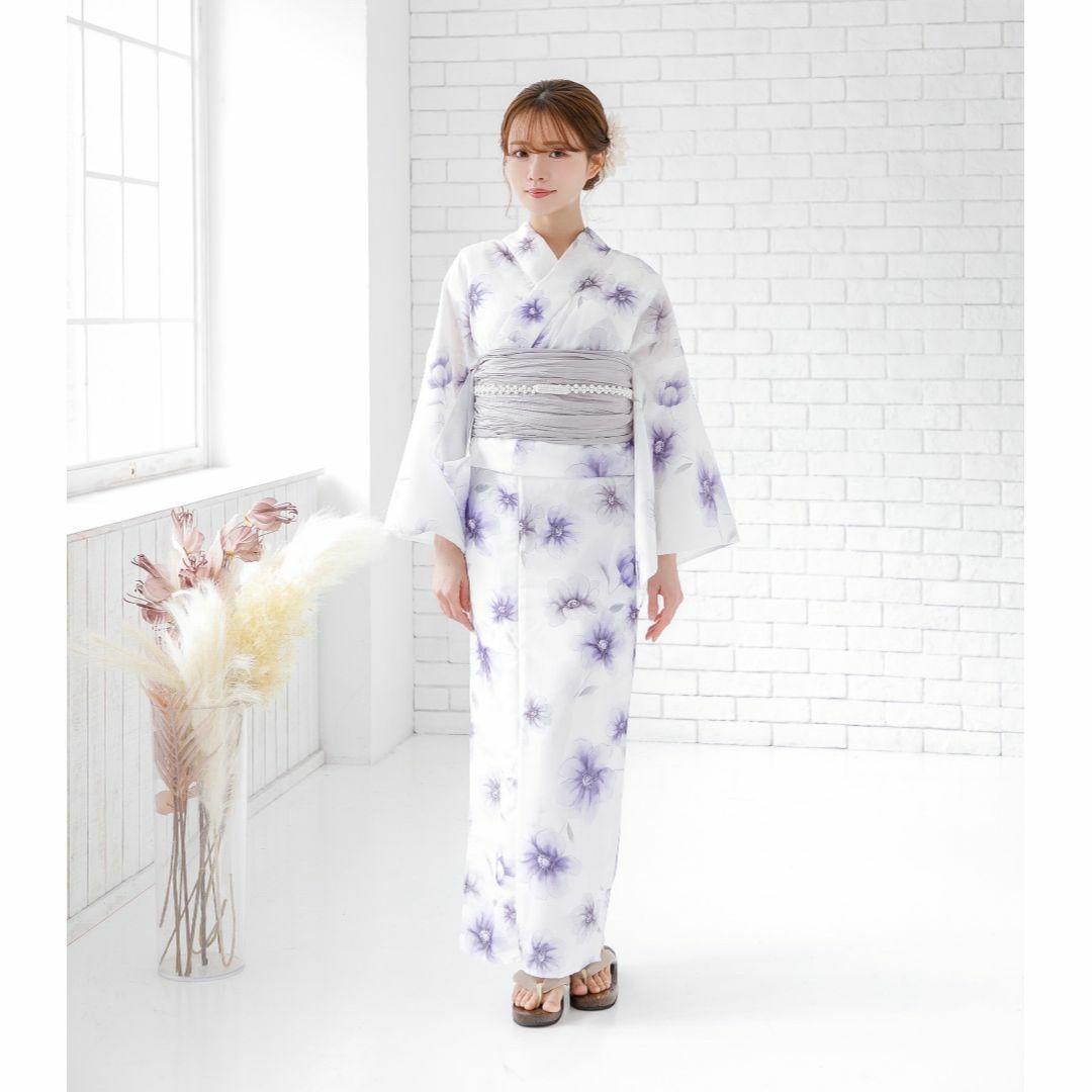 ANDANTE - 新品 浴衣 セット 浴衣セット ゆかた 大人 レディース 白 紫