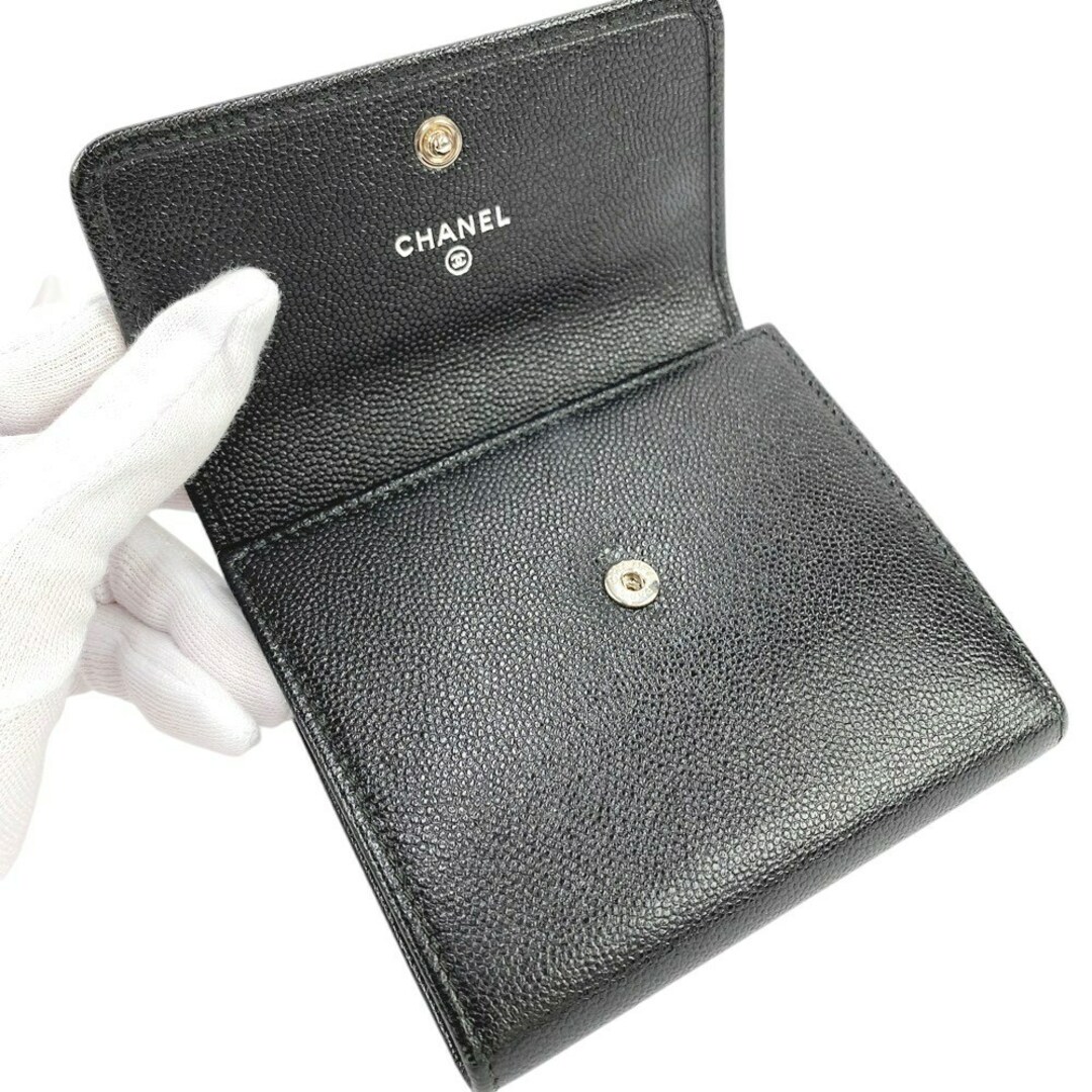 CHANEL - □未使用□ シャネル ココ ボタン コンパクト 財布 キャビア