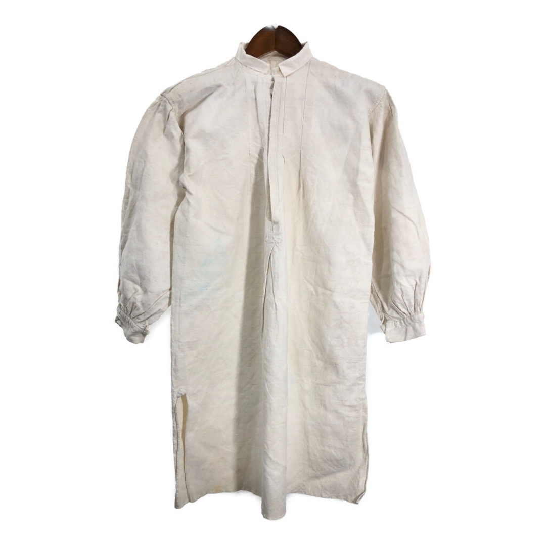 30年代 フレンチリネン スモック ヴィンテージ ユーロ アイボリー