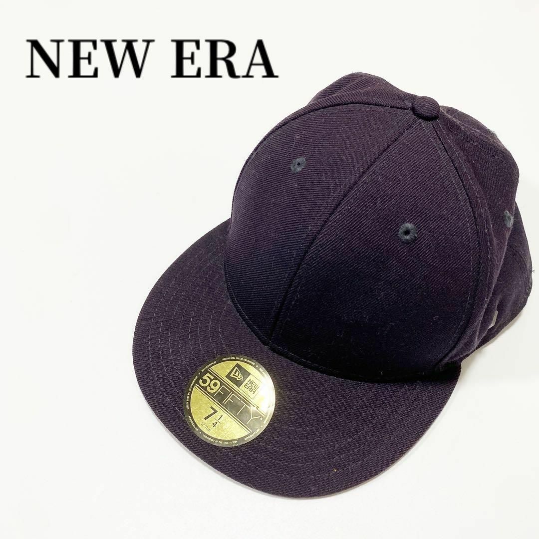 NEW ERA - ニューエラNEW ERA無地キャップ帽子ネイビーハット7-1/4