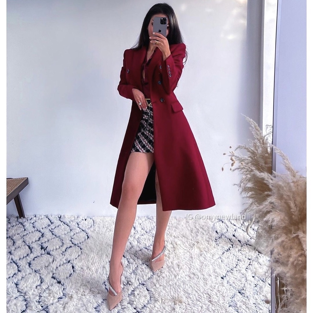 ZARA - 新品 ZARA ウール混紡ダブルブレスト仕様コート Mサイズの通販