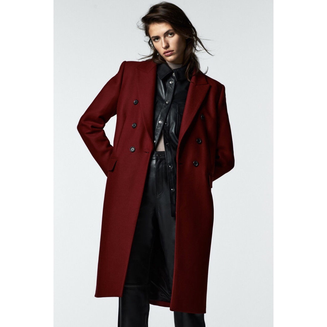 ZARA - 新品 ZARA ウール混紡ダブルブレスト仕様コート Mサイズの通販