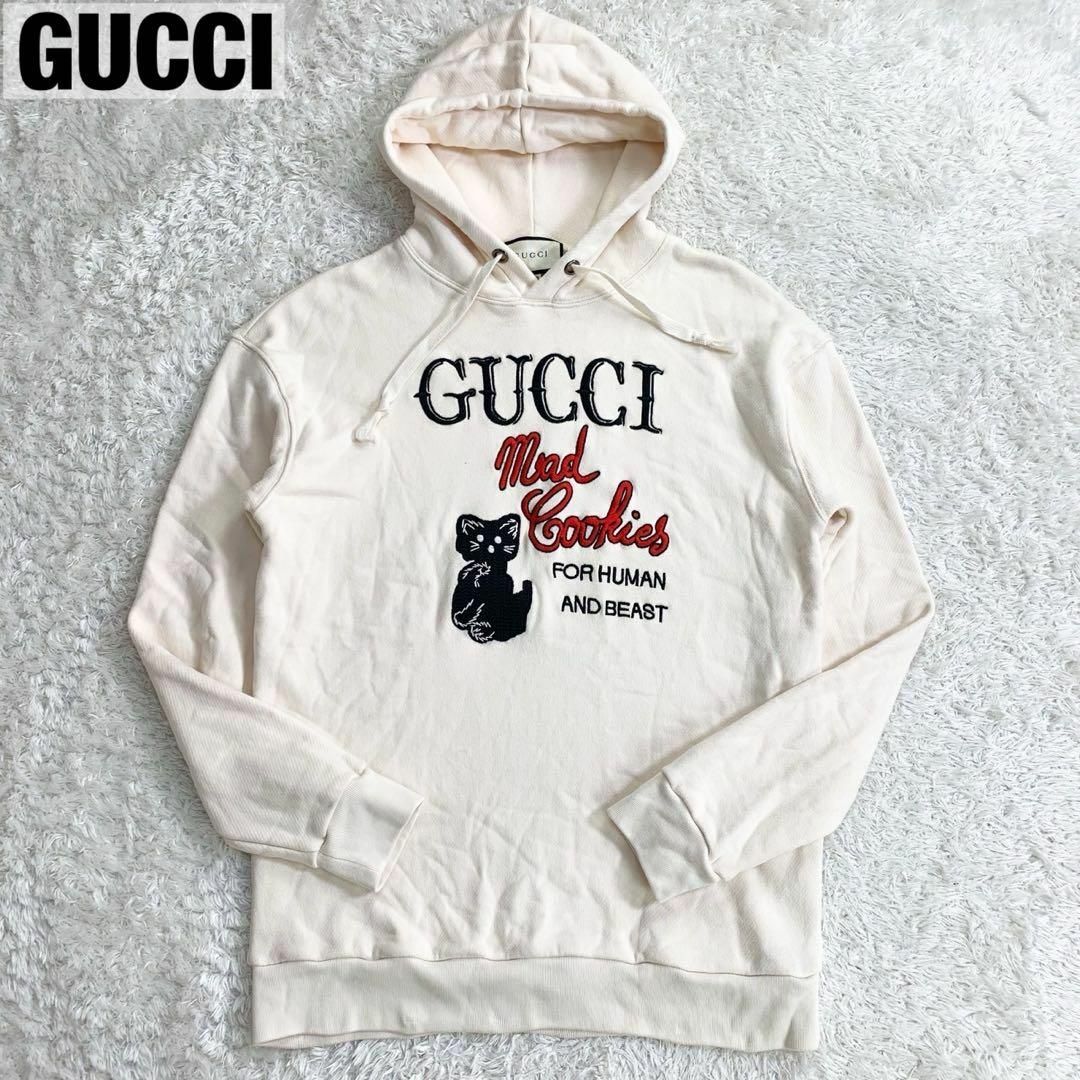 GUCCI - 極美品 GUCCI グッチ キャットデザイン ロゴパーカー 猫 ユニ