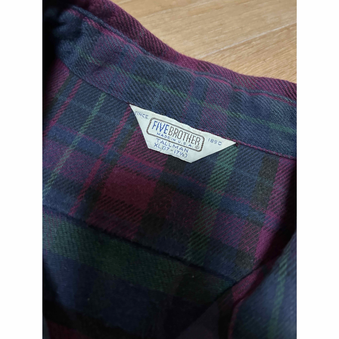 FIVE BROTHER - 70s80s USA製 FIVEBROTHER 三角タグ フランネルシャツ