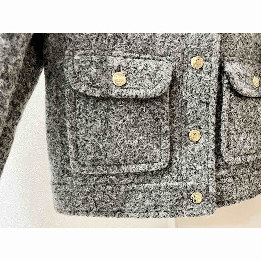 ZARA - 【新品タグ付き】ZARA ブークレショートジャケット XSの通販 by