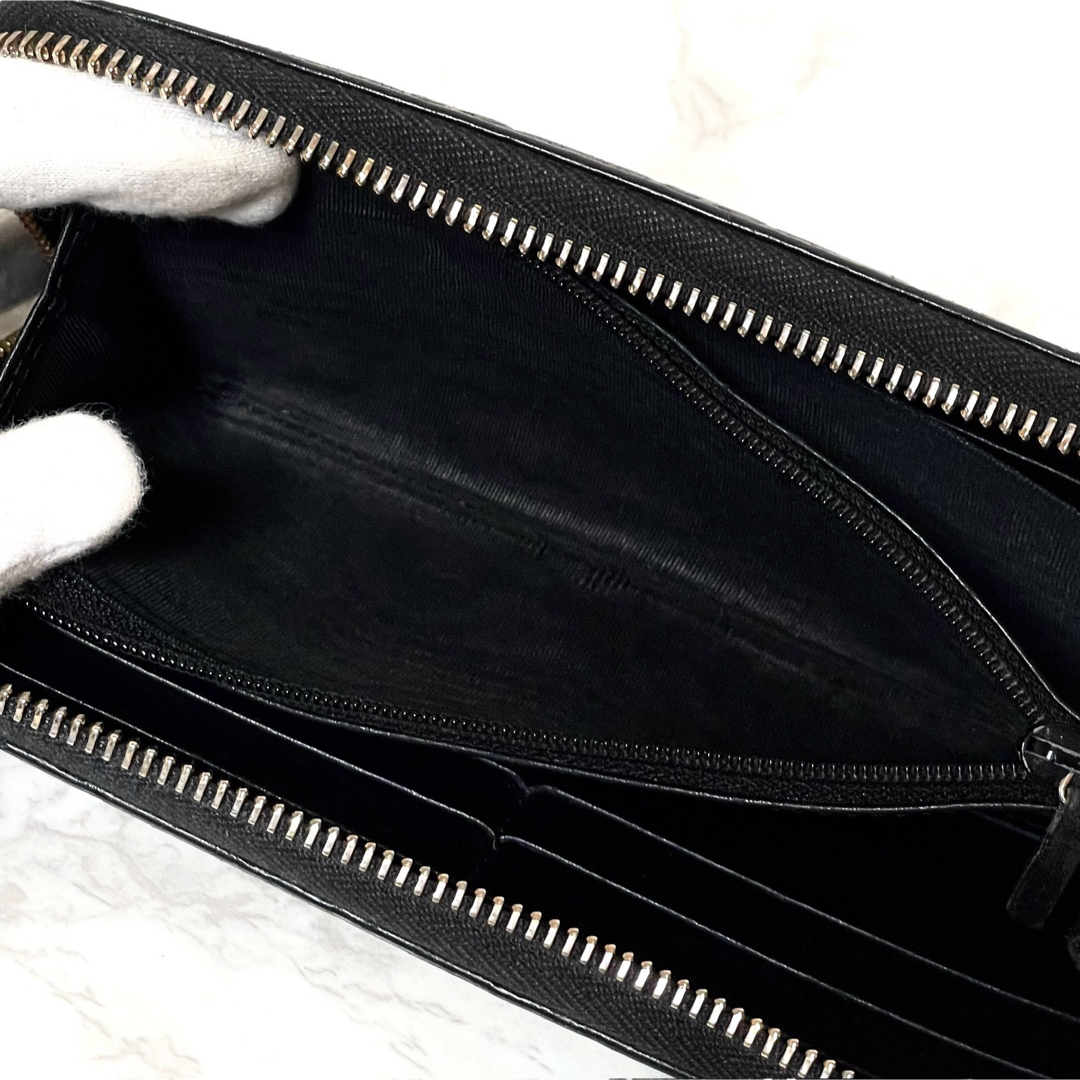 gucci GUCCI グッチ シマ ラウンドファスナー長財布 GG柄 ブラック