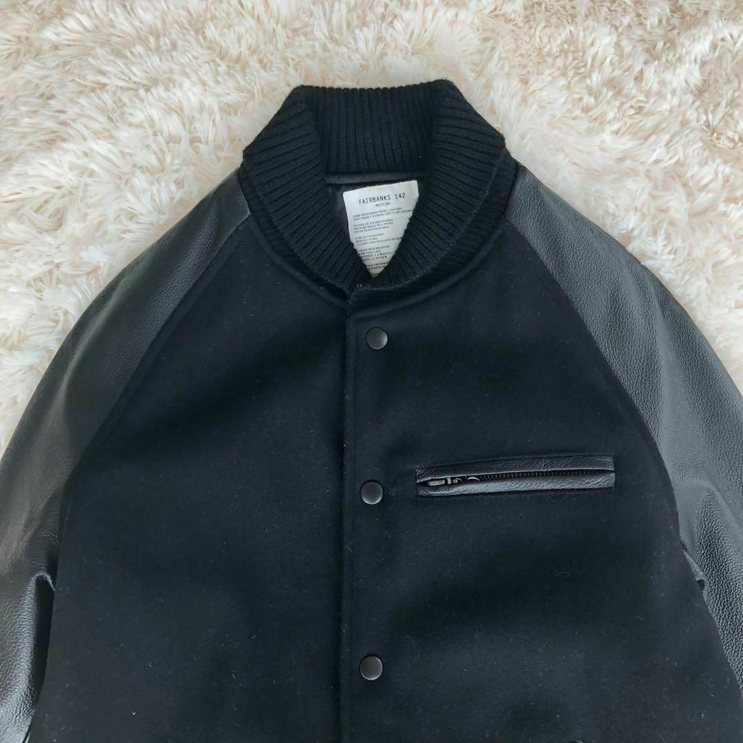 AZUL by moussy - FAIRBANKS142 AZULウール×レザースタジャンブラック