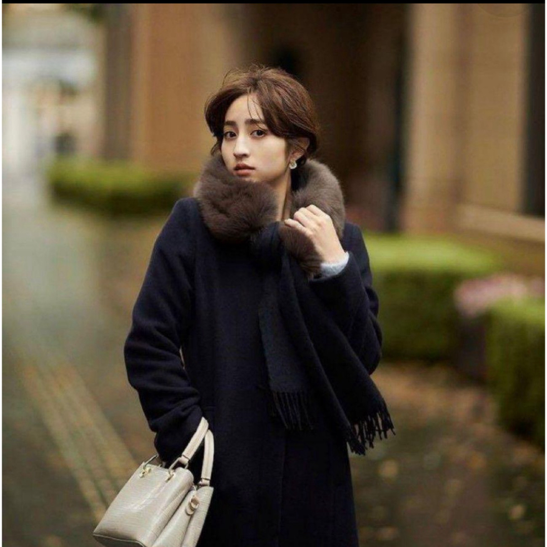 PROPORTION BODY DRESSING - 4way ファーストール付きノーカラーコート