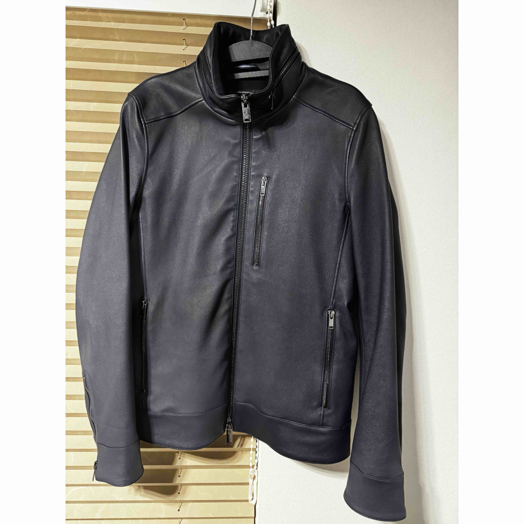 junhashimoto - ジュンハシモトレザージャケットネイビーSTRETCH INNER