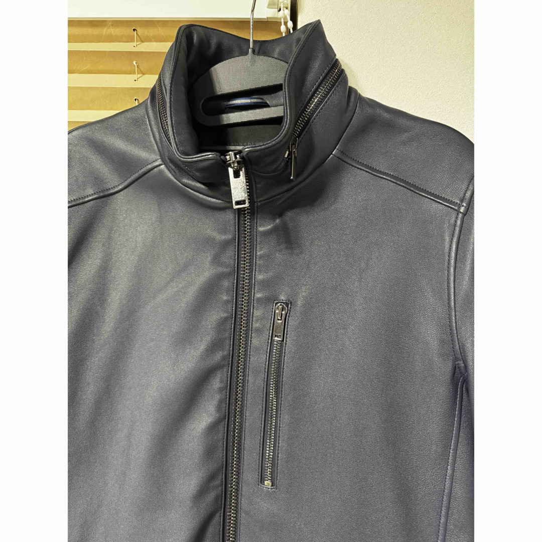 junhashimoto - ジュンハシモトレザージャケットネイビーSTRETCH INNER