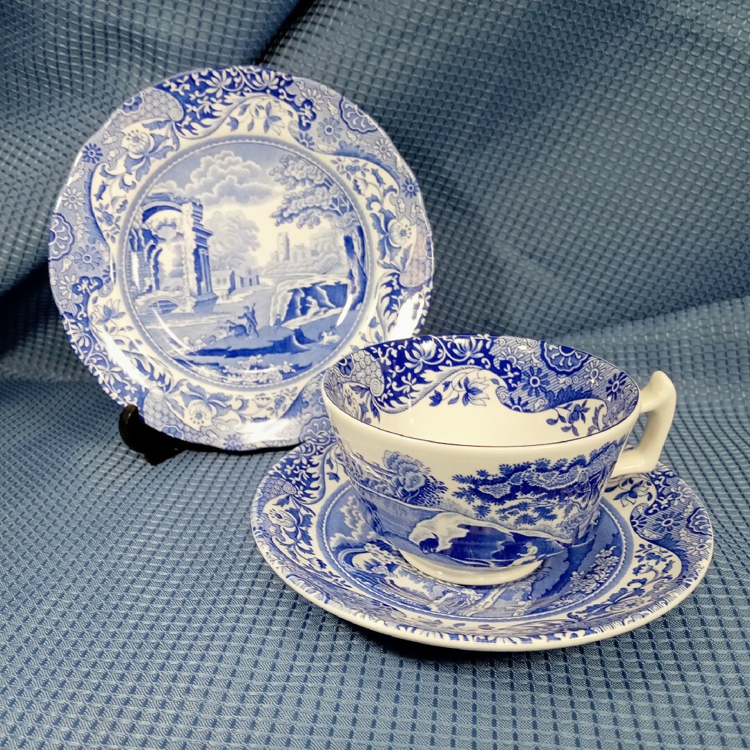 Spode - 英国製スポード SPODE ブルーイタリアン ティートリオの通販