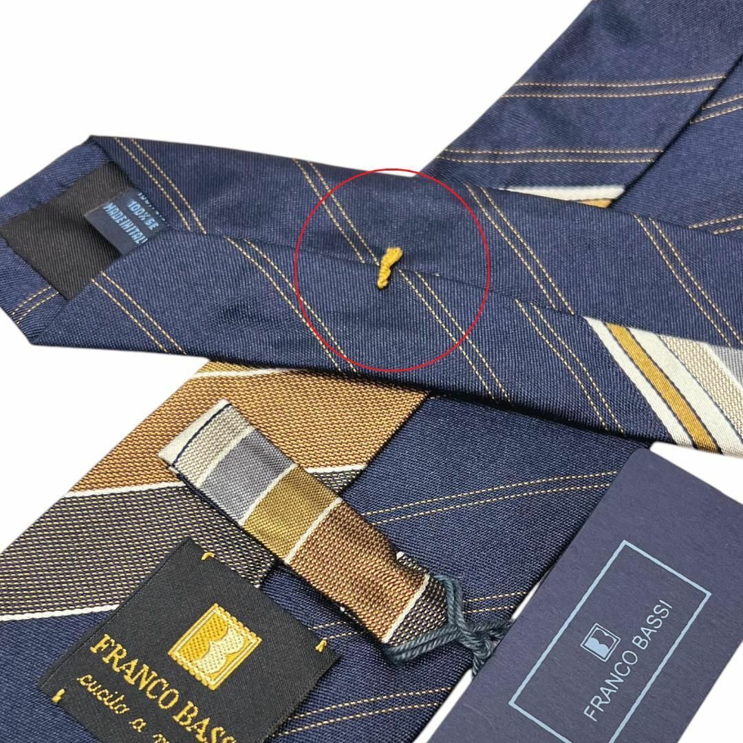 FRANCO BASSI - イタリア製・フランコバッシ ストライプネクタイ濃紺