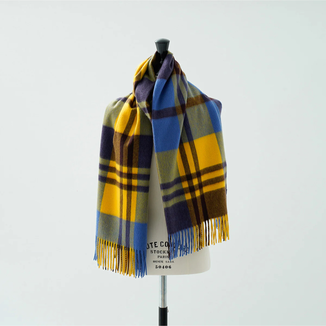 Joshua Ellis - 完売商品 Joshua Ellis イエロー チェック カシミヤ