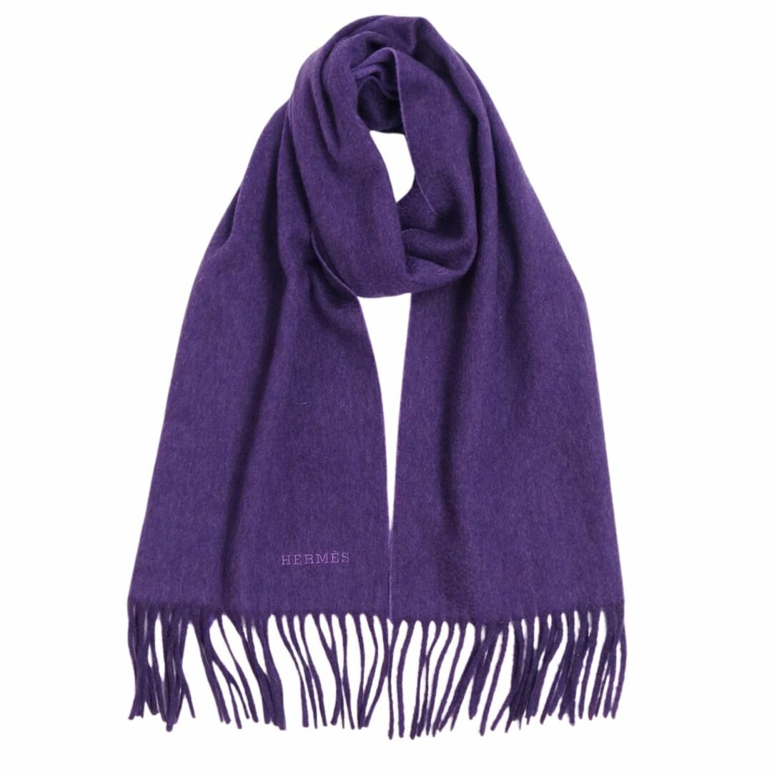 HERMES - 美品 エルメス HERMES マフラー ストール フリンジ カシミヤ