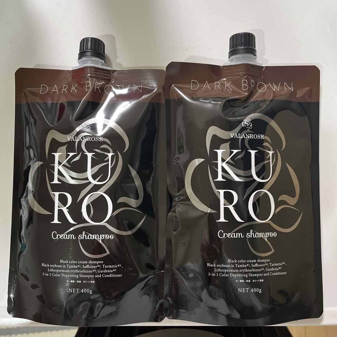 バランローズKUROクリームシャンプー(ダークブラウン)400g 二本セット