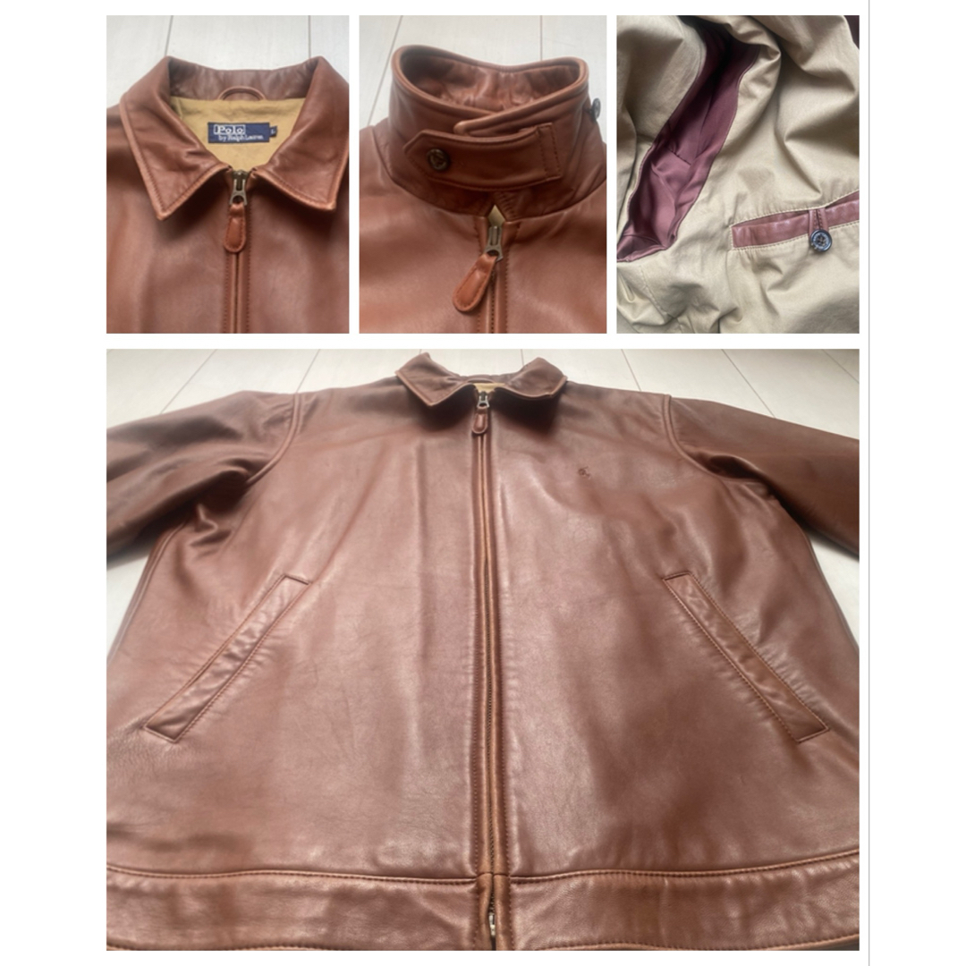 POLO RALPH LAUREN - 美品 90s POLO ラルフローレン ラム レザー