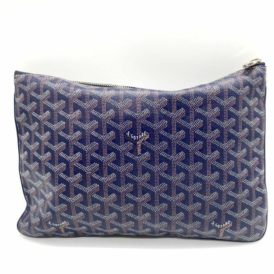 GOYARD - 【未使用級】GOYARD クラッチバッグ 総柄 ロゴ ネイビー セナ