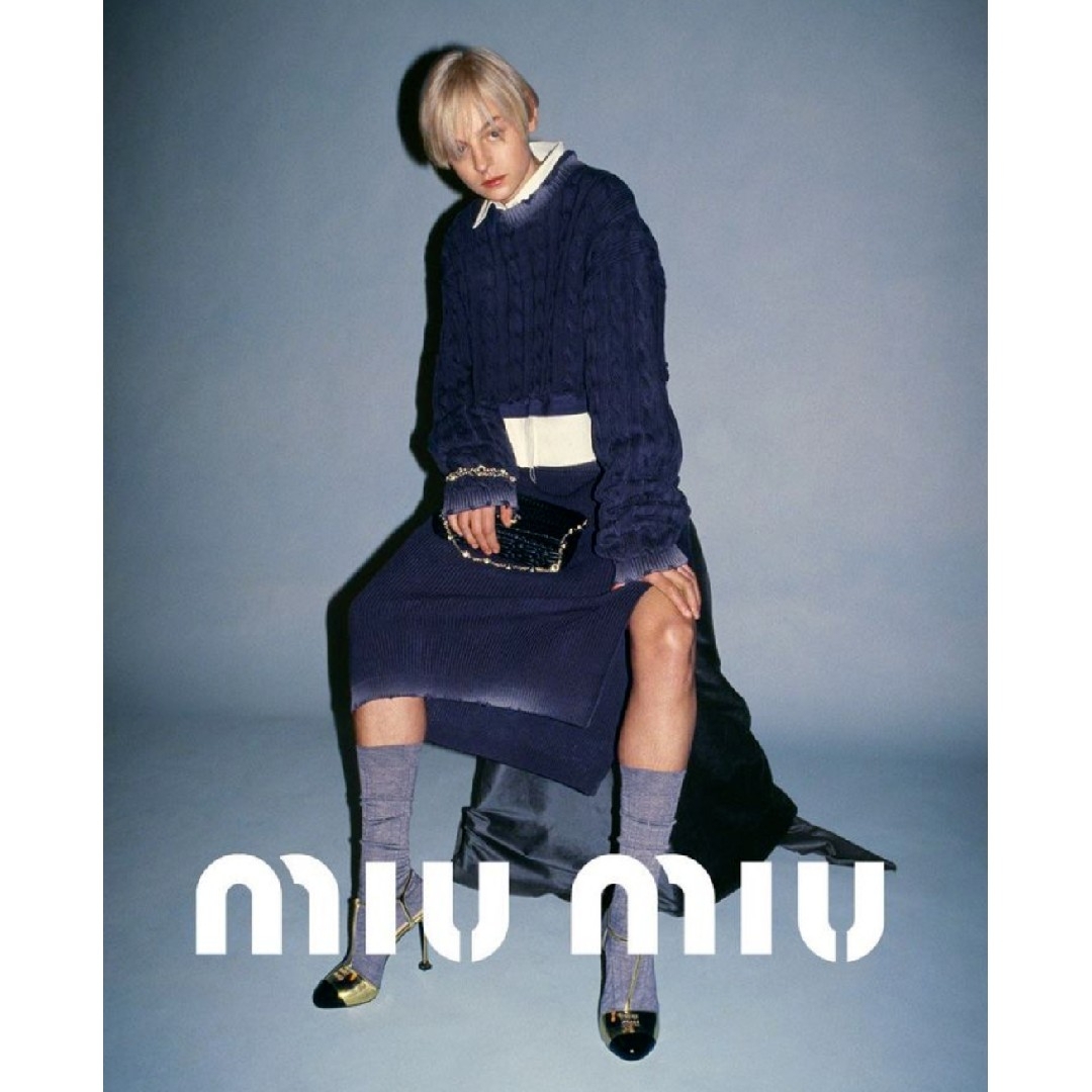 MIU MIU - miumiu ミュウミュウ クロップド コットン ニット 38サイズ