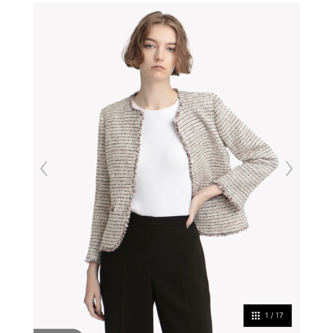 Theory - 美品 セオリー Theory ノーカラーツイードジャケット サイズ2