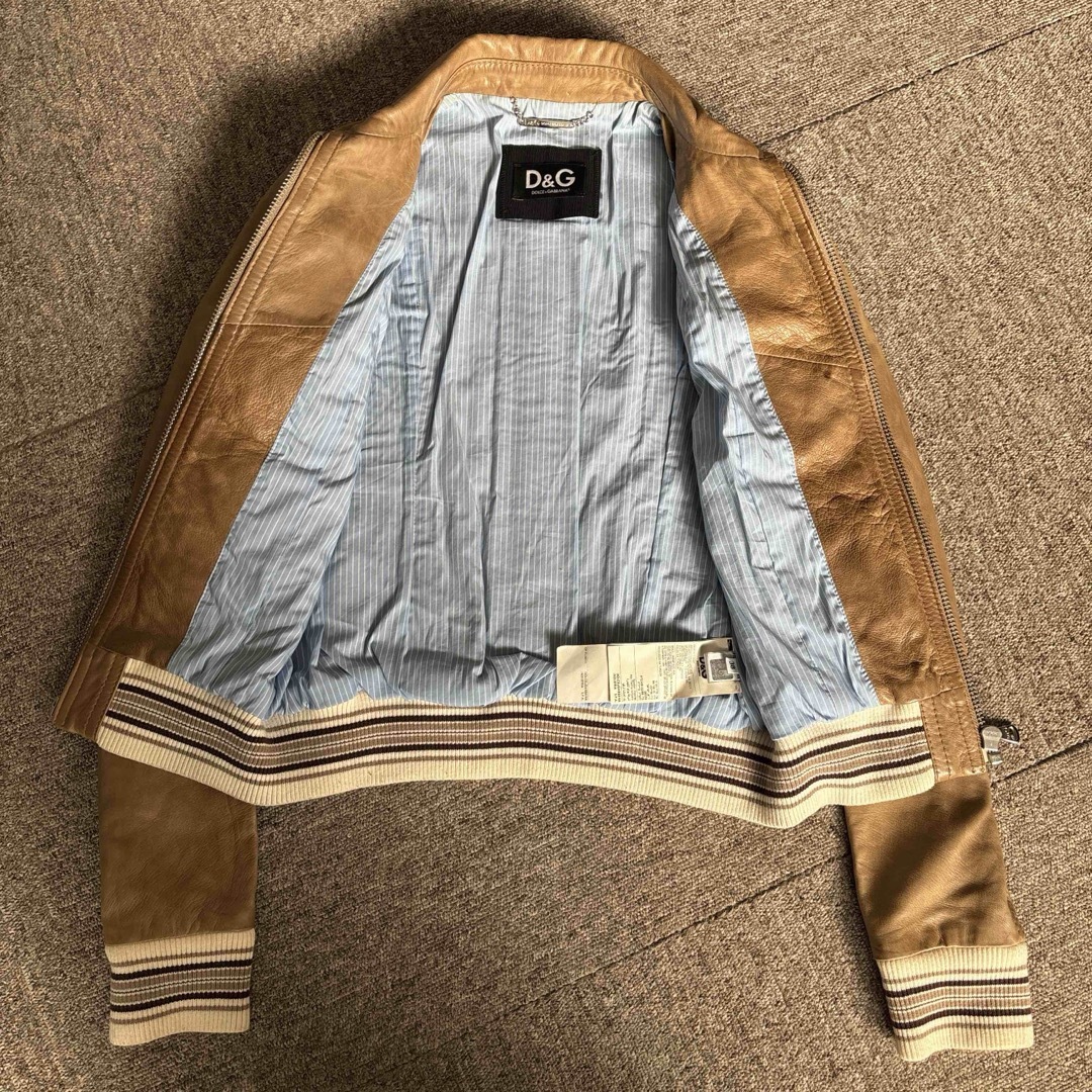 D&G - D&G レザージャケット ベージュの通販 by 3&1mom's shop｜ディー