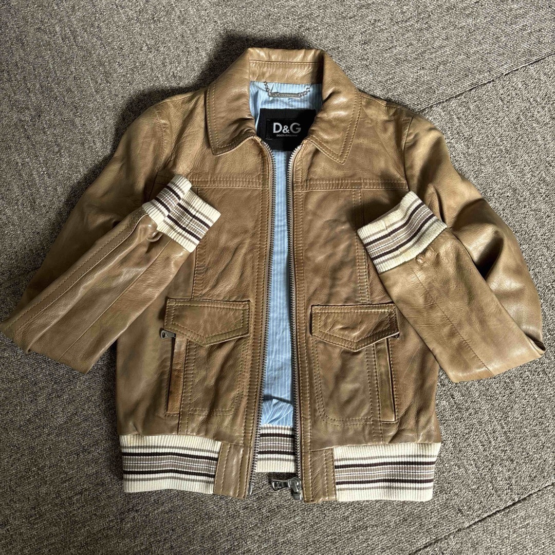 D&G - D&G レザージャケット ベージュの通販 by 3&1mom's shop｜ディー