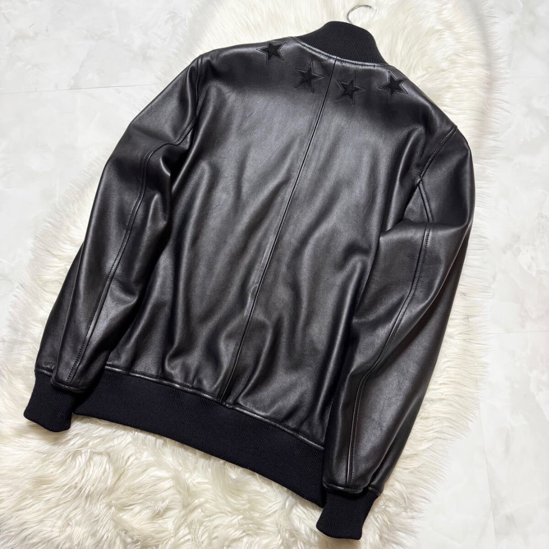 GIVENCHY - 本物 極美品 ジバンシー ラウンドスター レザー ブルゾン