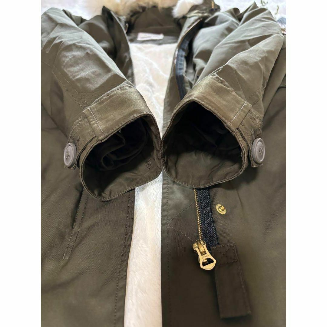 IENA - イエナ モッズコート ライナー付き ラクーンファー カーキ M 38